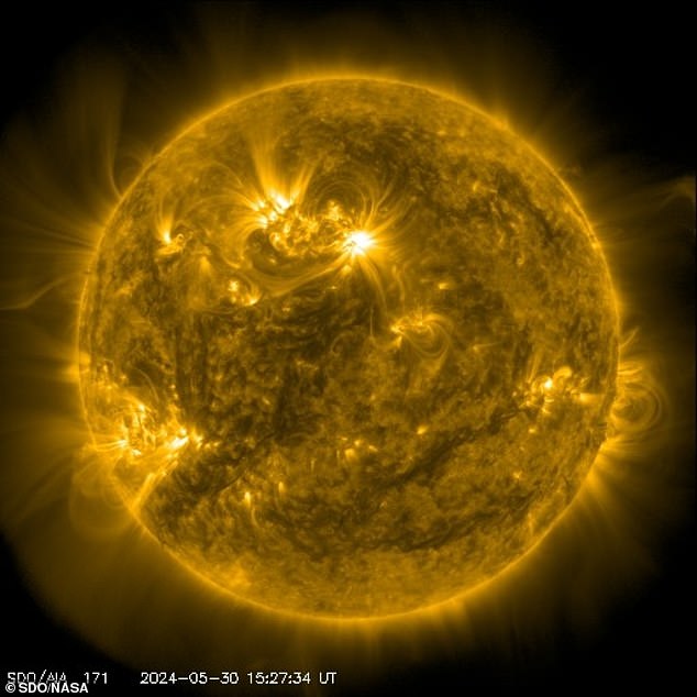 The sunspot has completed a full rotation on the sun, returning to Earth for what appears to be a few more active days.