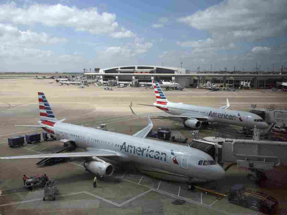 American Airlines planes are seen at Dallas-Fort Worth International Airport in Grapevine, Texas on June 16, 2018.