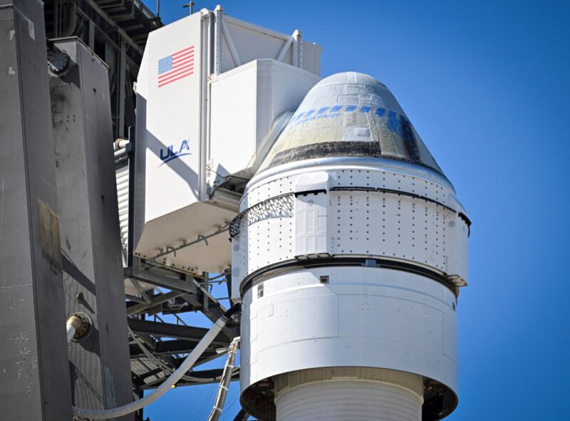 Boeing's Starliner spacecraft on the eve of the crew's first launch attempt earlier this month.