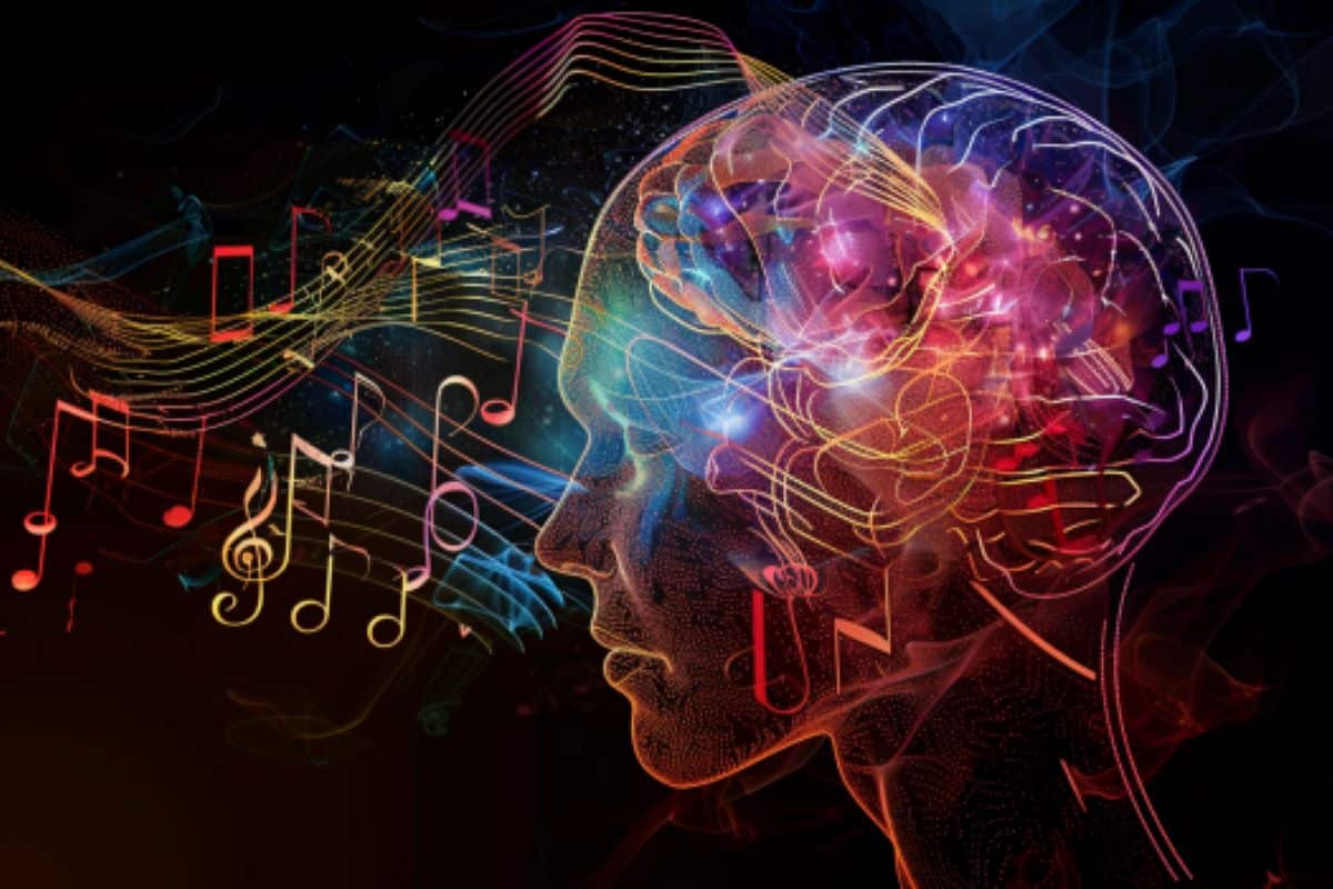 It shows a brain and musical notes/