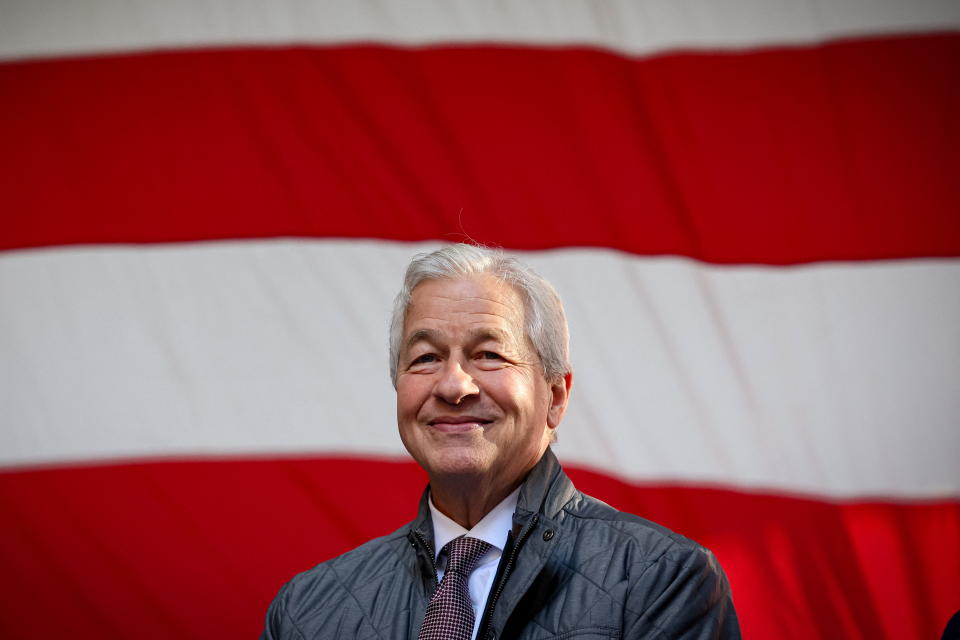 JPMorgan Chase Chairman and CEO Jamie Dimon attends the final beam placement ceremony for the new JPMorgan Chase global headquarters at 270 Park Avenue in New York, U.S., November 20, 2023. REUTERS/Brendan McDermid