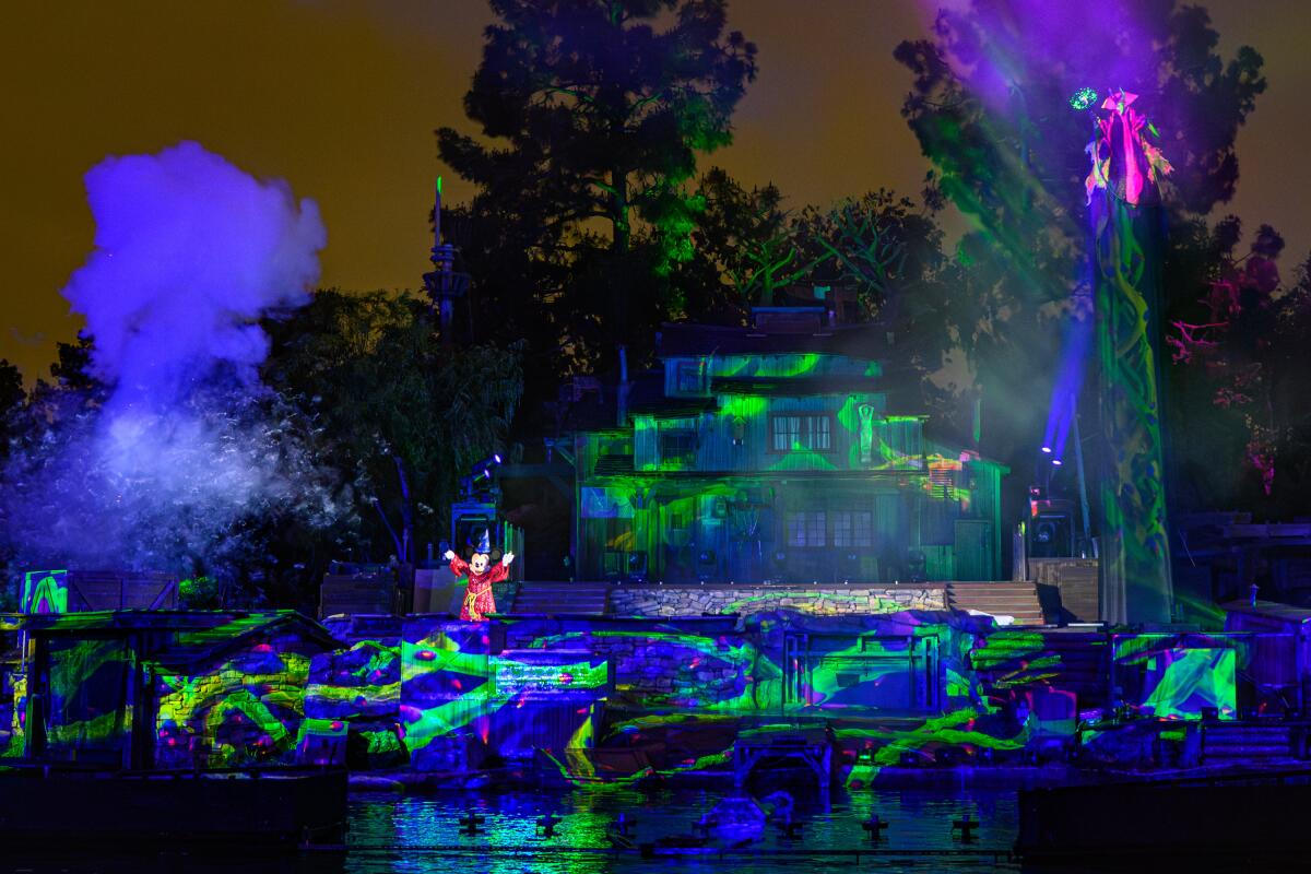 Mystical green projections emerge around Mickey Mouse in 