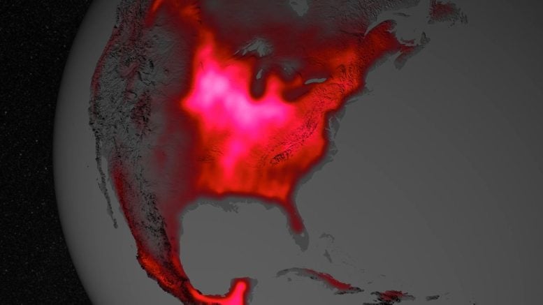 Growing plants glow from space