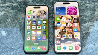 iPhone 15 and iPhone 15 Pro Max front of the phones