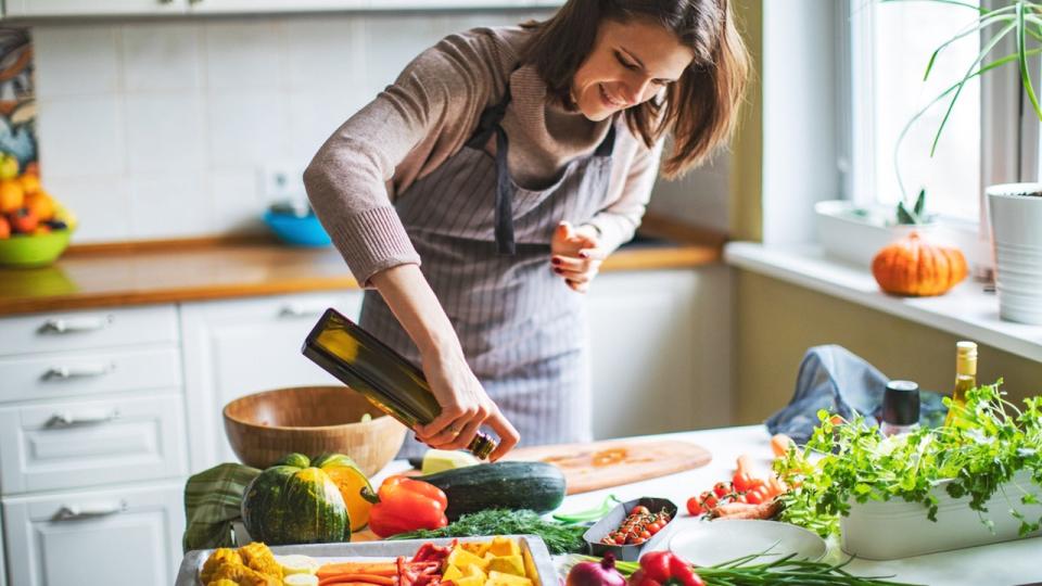 Woman preparing healthy food