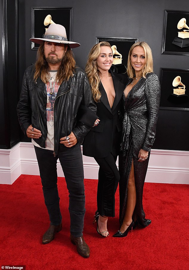 This is the end of Billy's third marriage - he is pictured with his second wife Tish Cyrus and daughter Miley Cyrus in 2019 - he was married to Tish from 1993 to 2022.