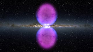 The gigantic Fermi bubbles are only visible in the light of gamma rays.  Where do they come from?