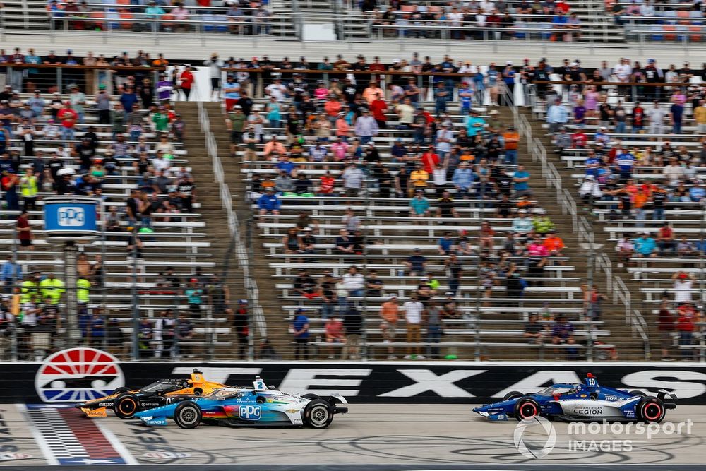 Josef Newgarden, Team Penske Chevrolet Patricio O'Ward, Arrow McLaren Chevrolet Alex Palou, Chip Ganassi Racing Honda