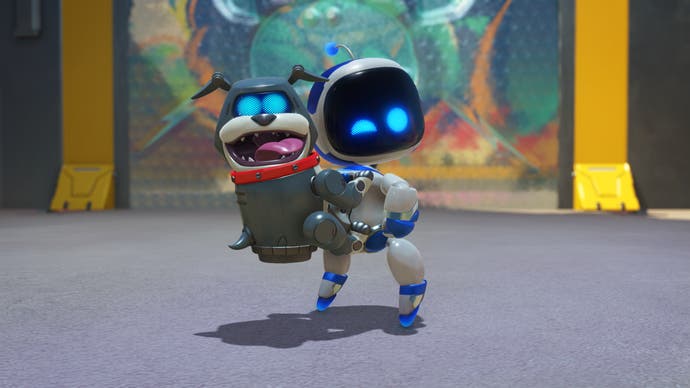 Official Astro Bot screenshot showing Astro and a jetpack shaped like a robotic dog