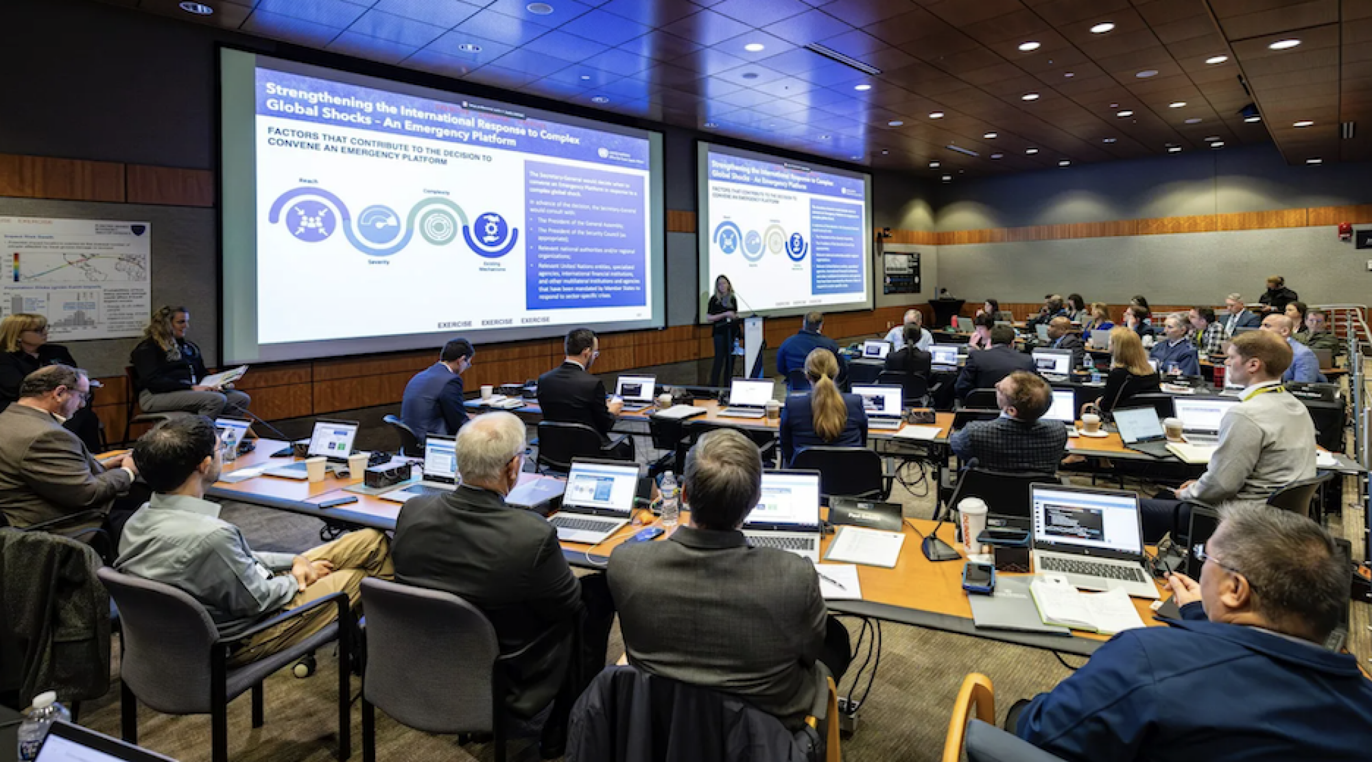 Participants in the fifth interagency planetary defense tabletop exercise.