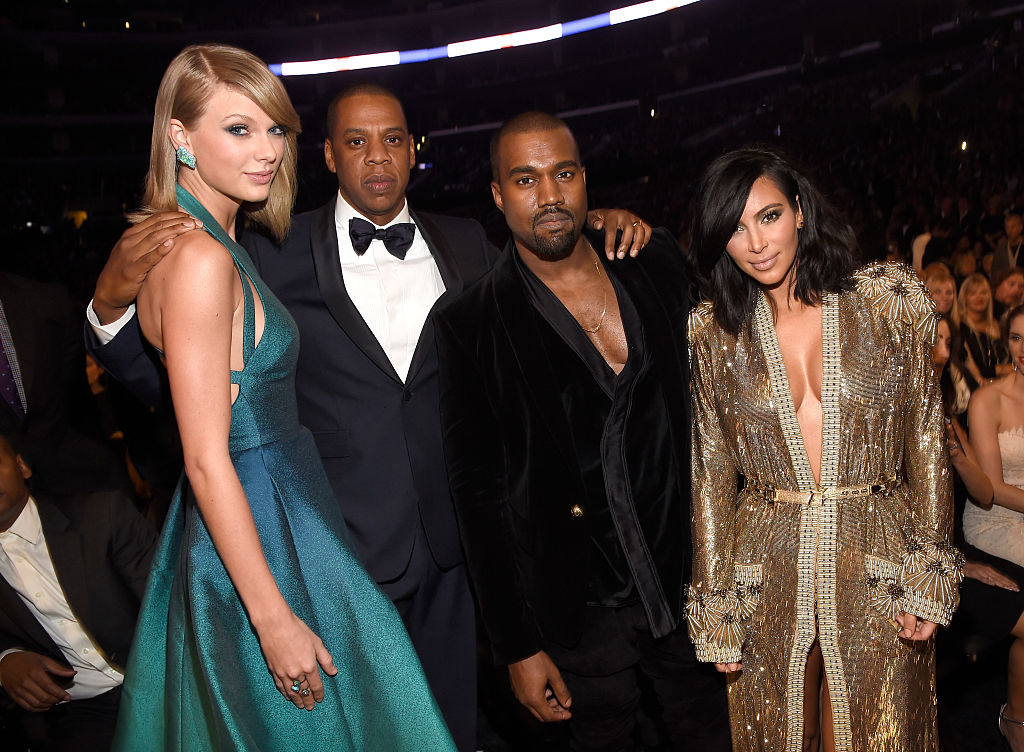 The situation intensified when Kim recorded a phone call between Kanye and Taylor in 2016 (all three seen here with Jay-Z)