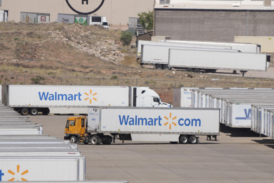 A Walmart truck arrives at a Walmart distribution center in Hurricane, Utah, on May 30, 2024. (Photo by GEORGE FREY/AFP) (Photo by GEORGE FREY/AFP via Getty Images)