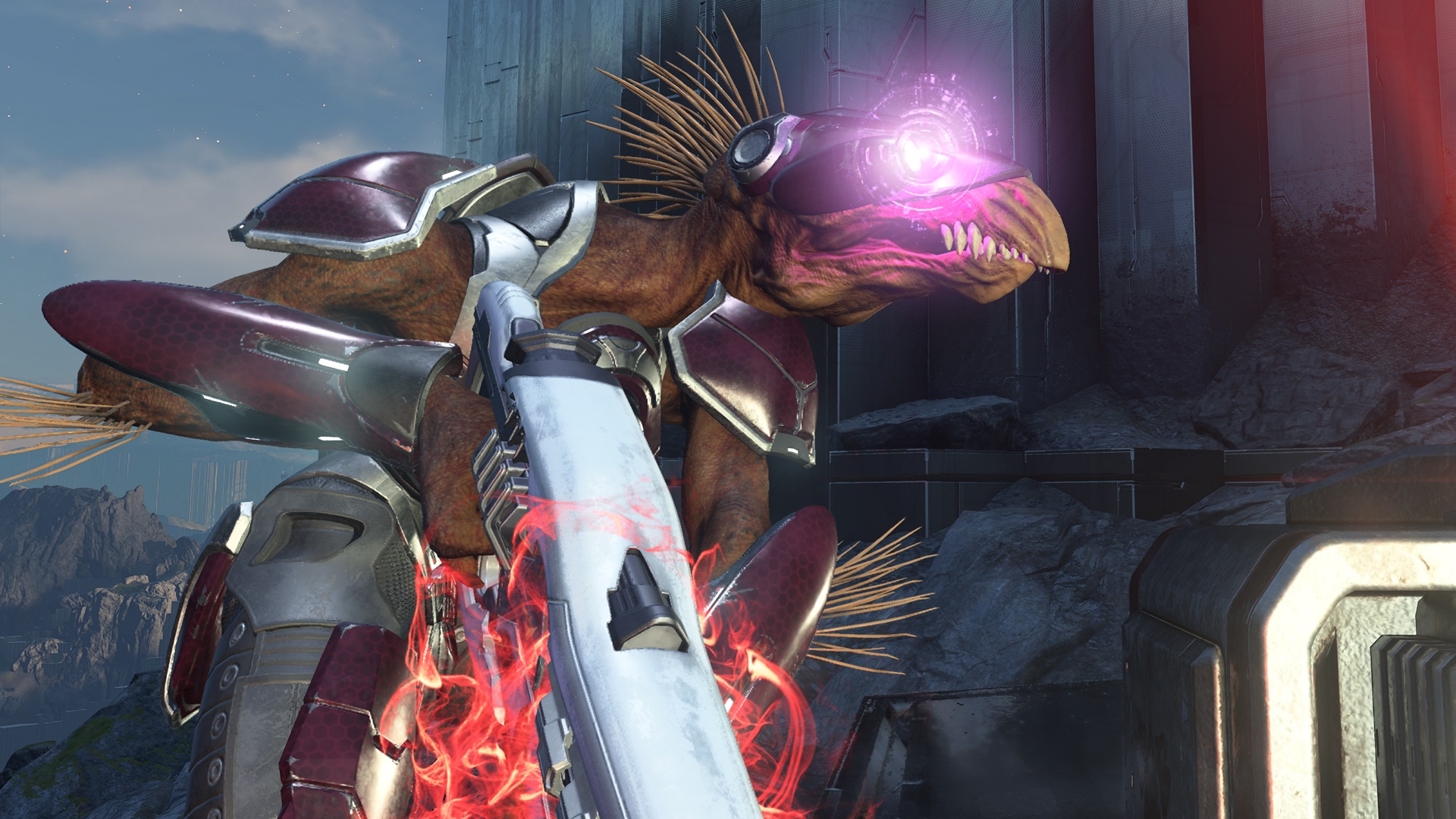 Halo Infinite screenshot of high-value target Barroth