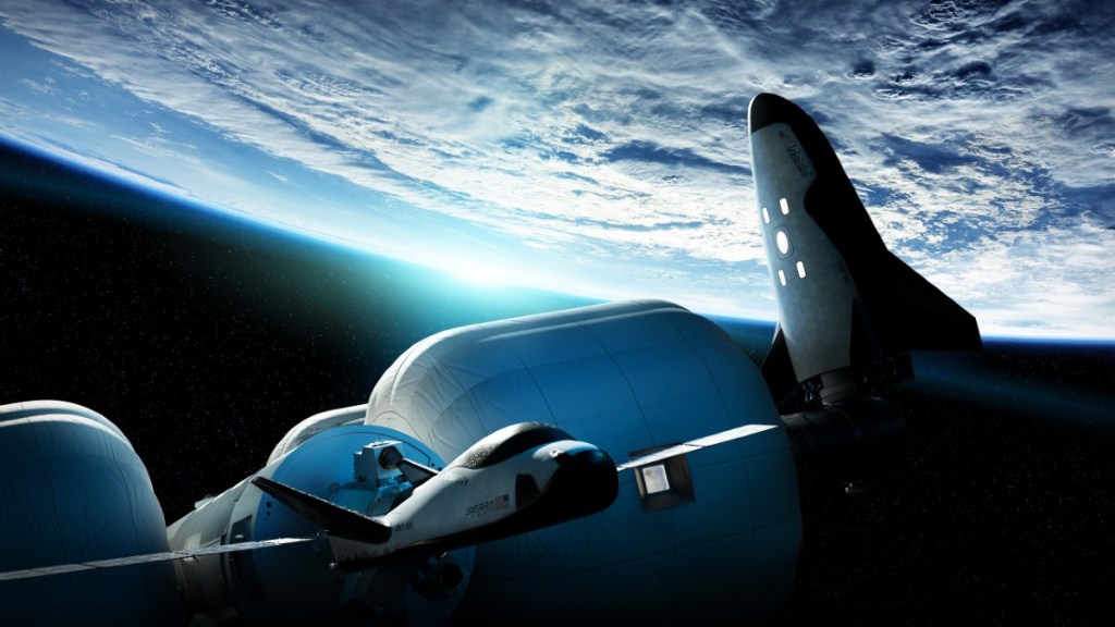 Dream chasers next to LIFE inflatable habitats