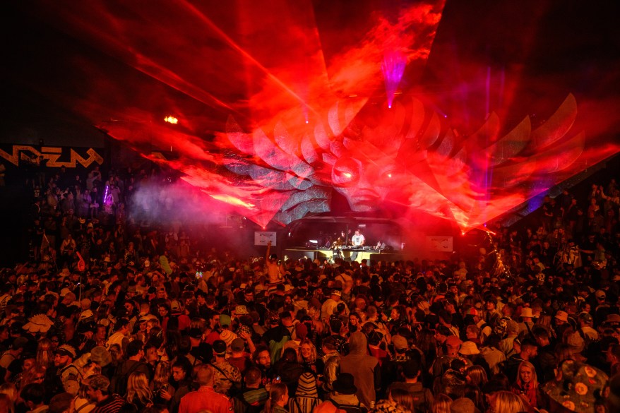 Atmosphere on the Temple stage during day two of the Glastonbury Festival.