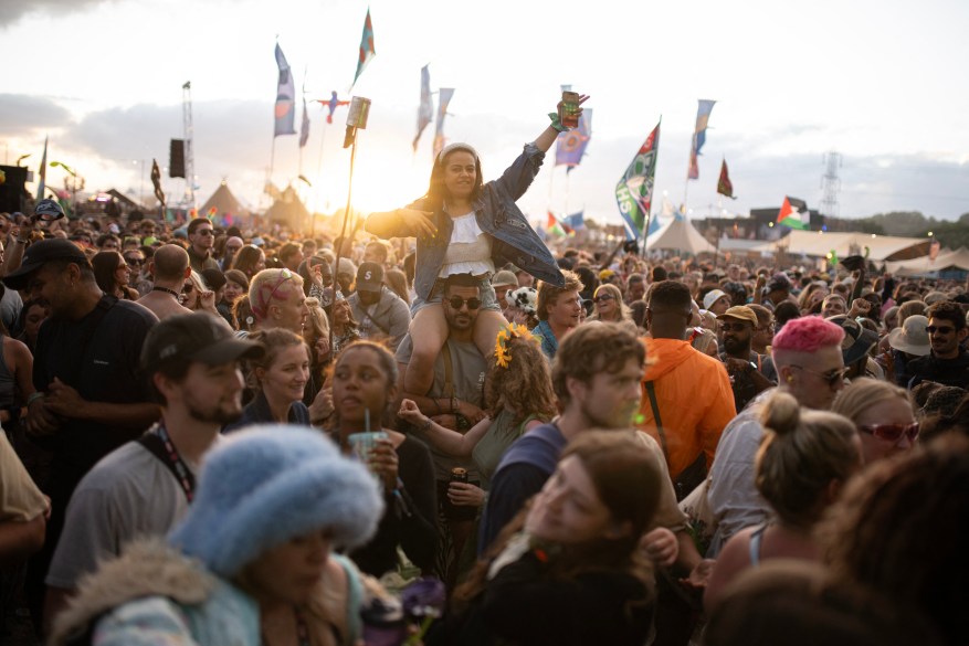 Glastonbury Festival at the start of the weekend, near Pilton, Somerset, England, June 28, 2024.