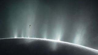 This image is from a computer-animated short film that highlights the achievements of Cassini and Saturn and reveals the science-rich final orbits between April and September 2017.