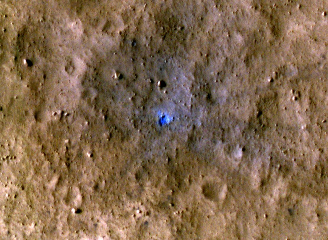 InSight data was compared to orbiter photos, such as that of an impact crater created on August 30, 2021, to determine when and where meteoroid strikes occur on the Red Planet.