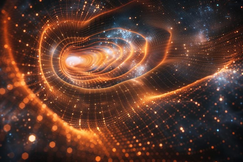 Gravitational Waves Space-Time Astrophysics Art Concept