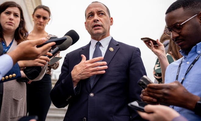 Rep. Bob Good (R-Va.) speaks to reporters on Capitol Hill following a vote on April 19, 2024 in Washington, DC