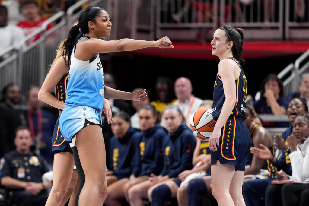 Caitlin Clark scores 23 points in Fever's win over Sky, Angel Reese challenges flagrant foul