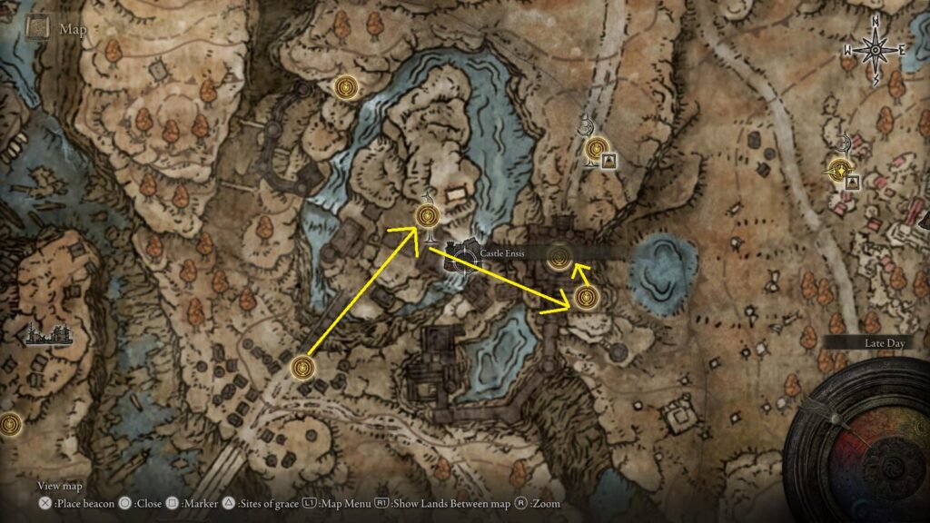 Location on the map Elden Ring Relanna