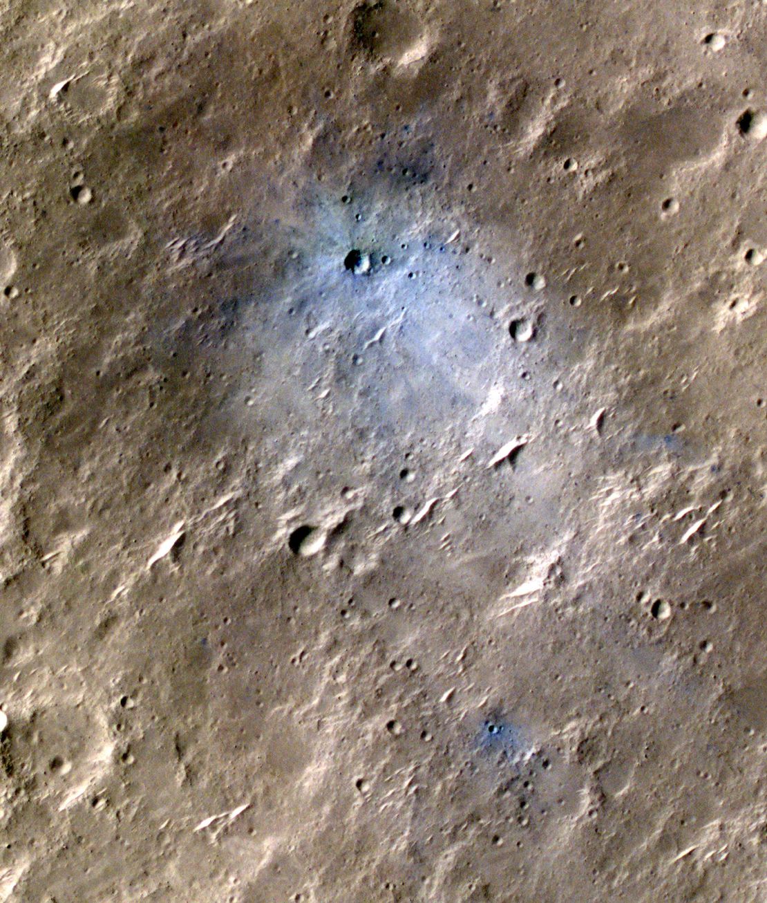 NASA's Mars Reconnaissance Orbiter captured an image of a meteor impact that was later linked to a seismic event detected by the agency's InSight lander.  This crater was formed on May 27, 2020.