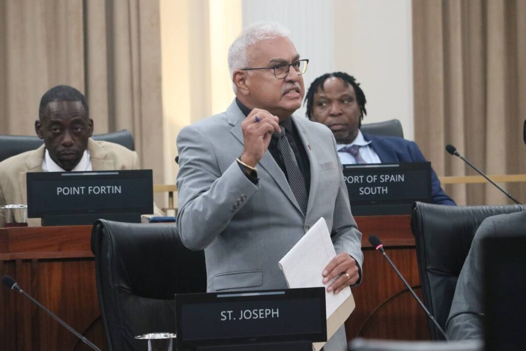 DAMN VEX: Health Minister Terrence Deyalsingh has slammed the UNC for its lack of patriotism in claiming a malaria outbreak in TT.  He spoke in the Lower House on June 21.  - Photo provided by the Parliament Office