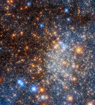 an immense cluster of stars in space, infinitely dense.