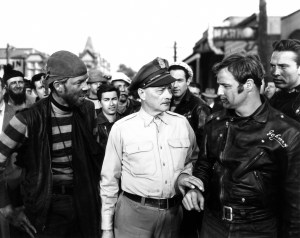 THE WILD, from left, Lee Marvin, Robert Keith, Marlon Brando, 1954