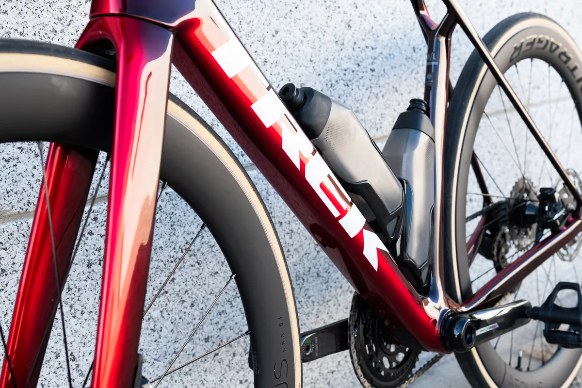 Detail of the Trek Madone down tube