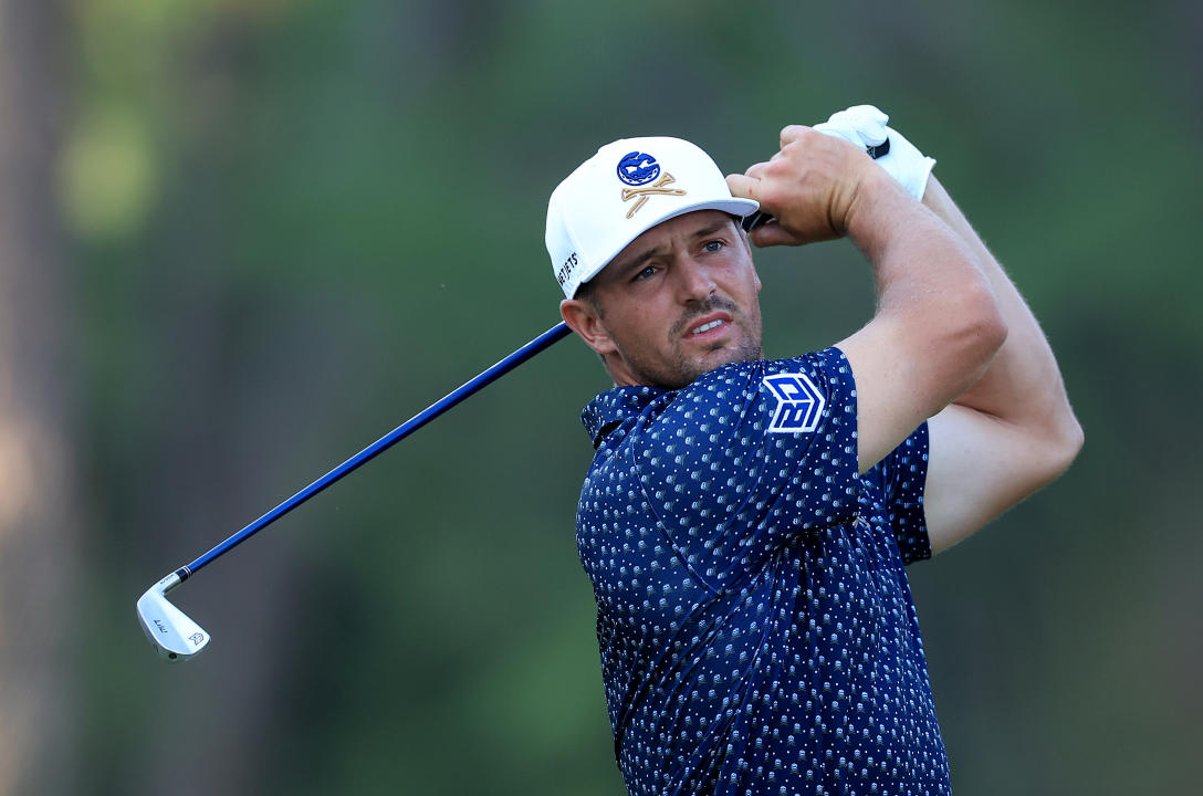 PINEHURST, NORTH CAROLINA - JUNE 13: Bryson DeChambeau of the United States plays his tee shot on the seventh hole during the first round of the 2024 US Open on Course #2 at Pinehurst Resort on June 13, 2024 in Pinehurst, North Carolina.  (Photo by David Cannon/Getty Images)