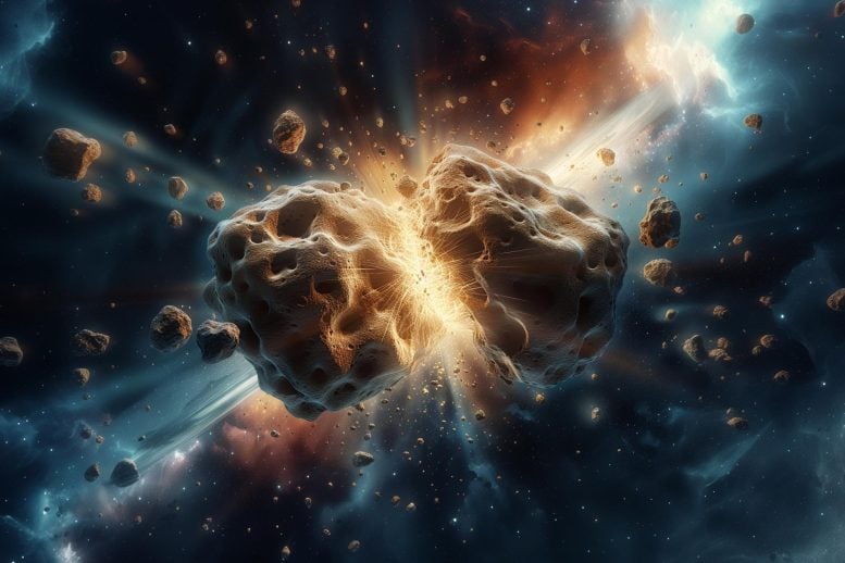 Asteroid collision concept illustration art