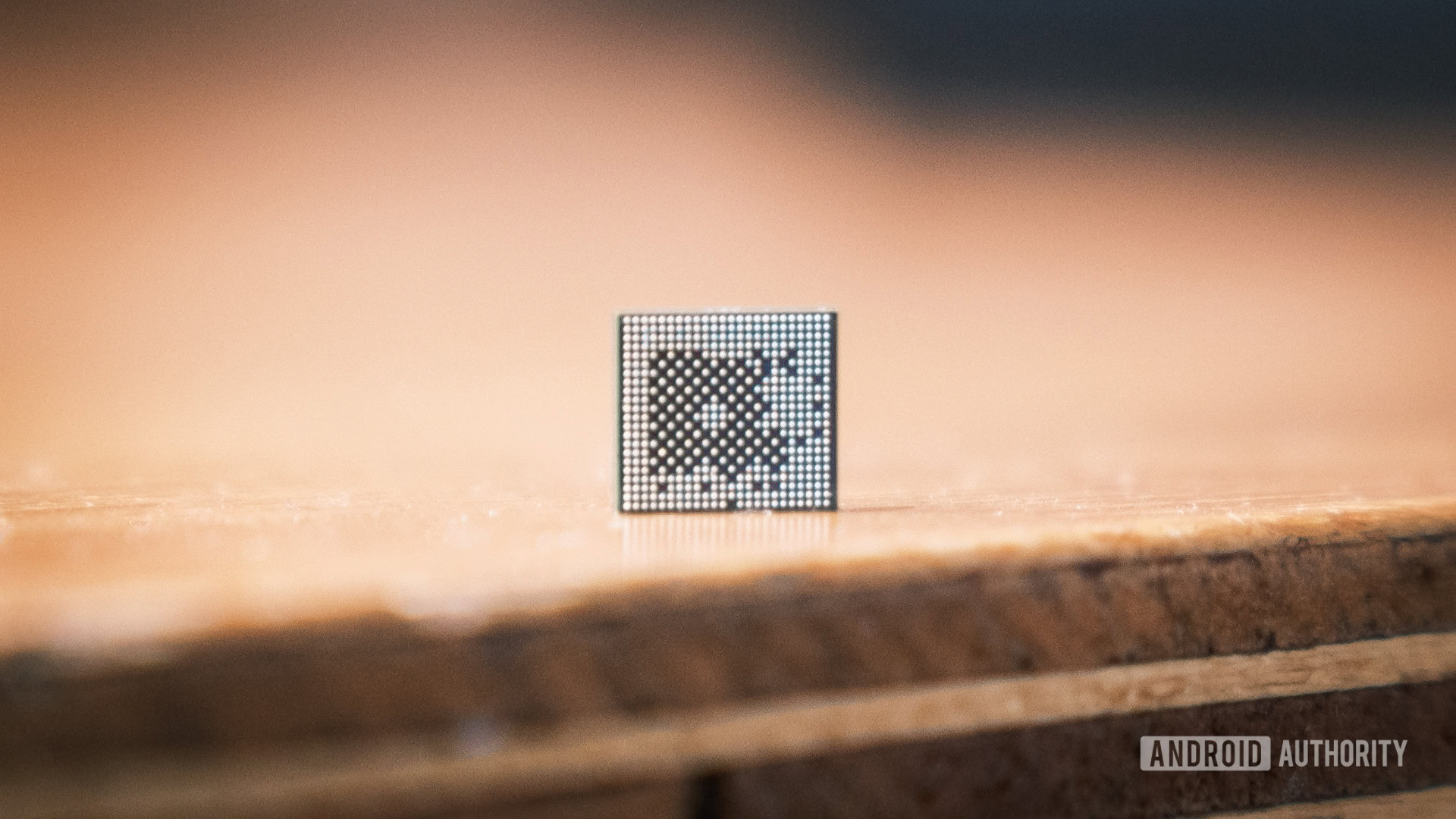 Close-up photo of the NPU chip