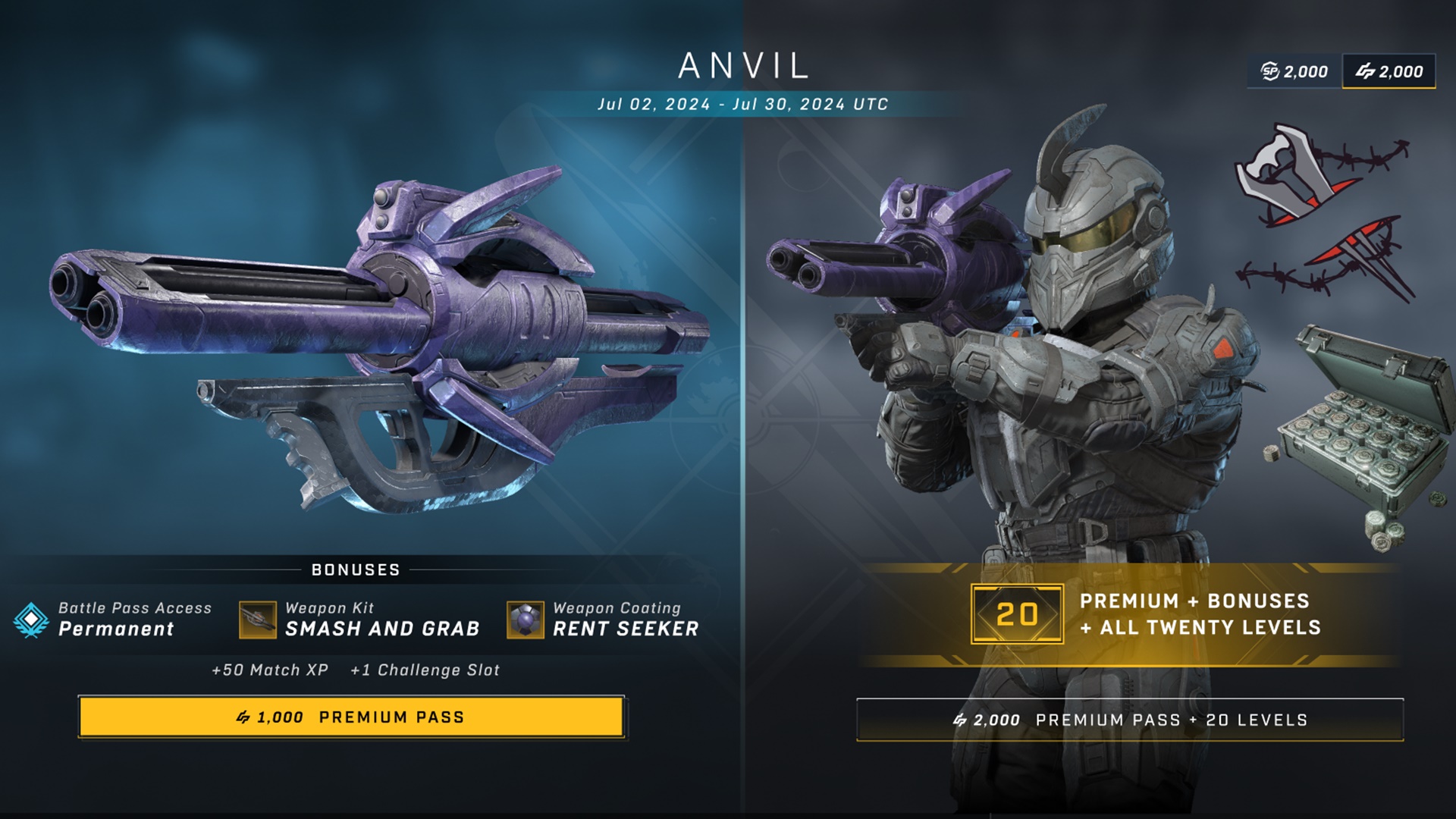 Halo Infinite Image of Premium Operation Pass Options for Anvil