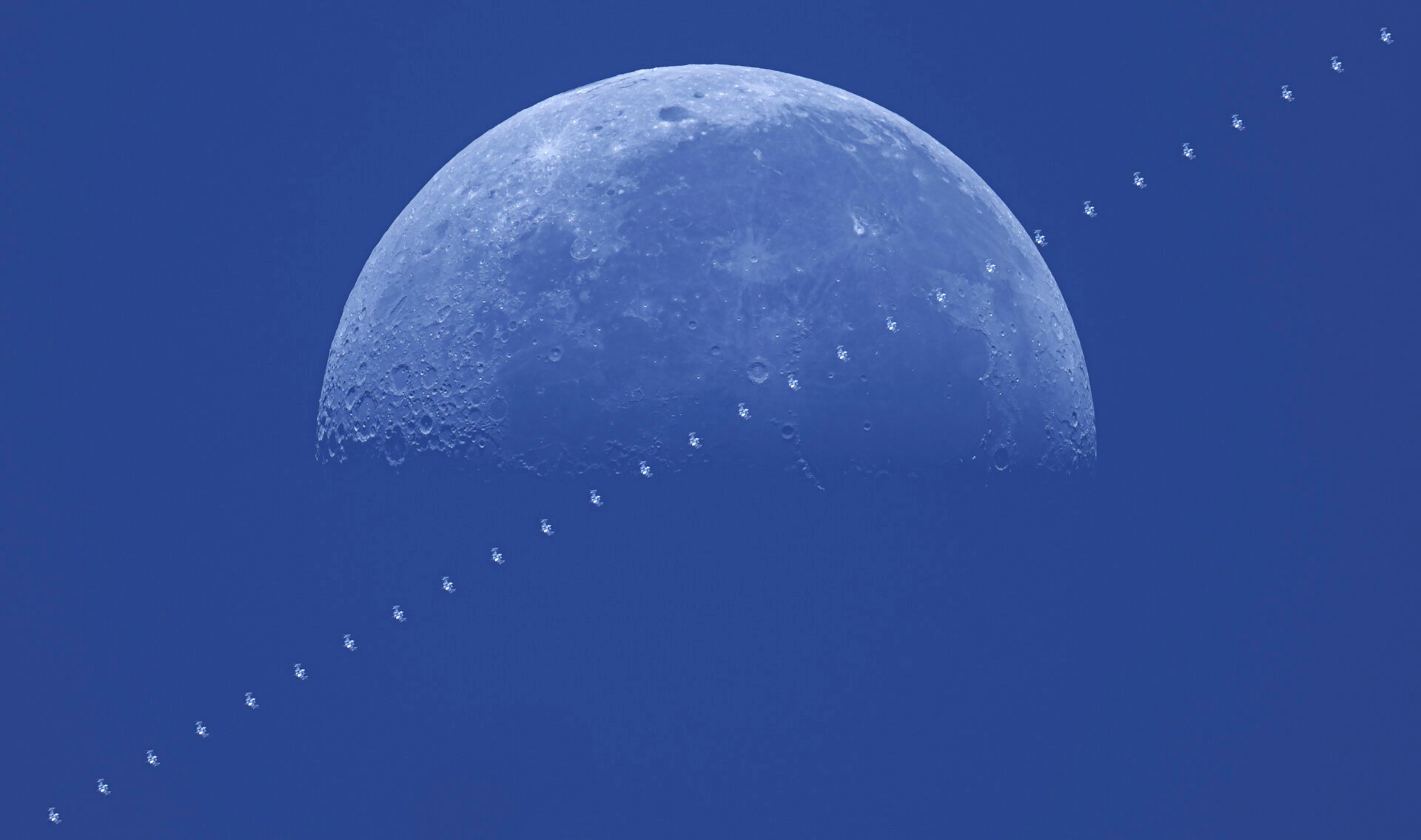 International Space Station Daytime Lunar Transit