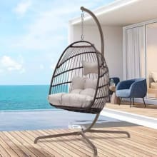 Product Image of Nicesoul PE Wicker Foldable Hanging Swivel Chair