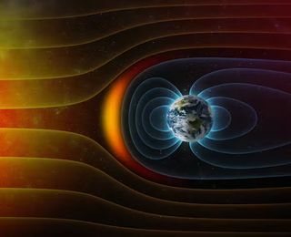 The Earth's magnetic field protects us from the solar wind, guiding solar particles toward the polar regions.