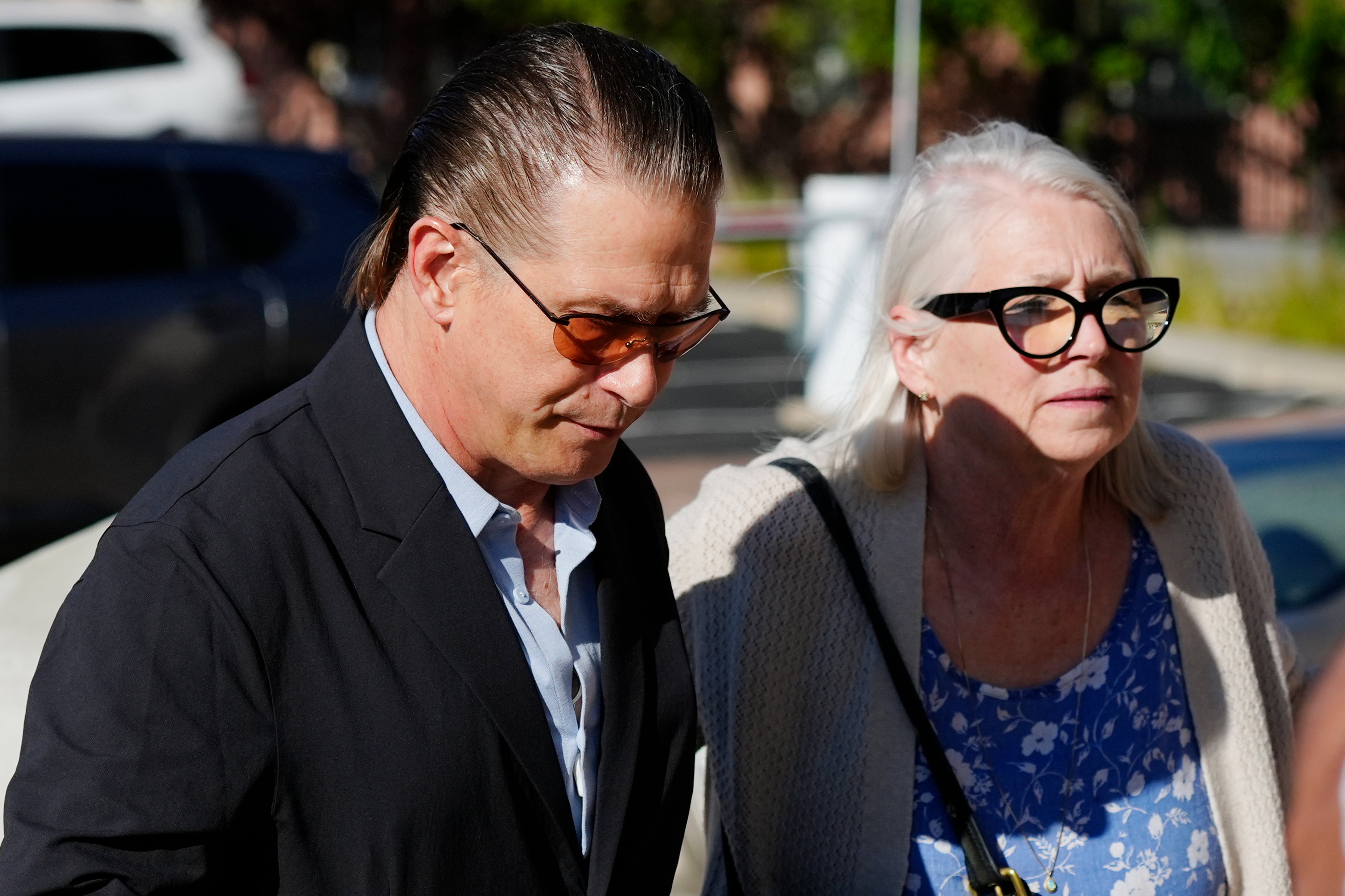 Actor Stephen Baldwin, left, and his sister Elizabeth Keuchler arrive at the courthouse Thursday