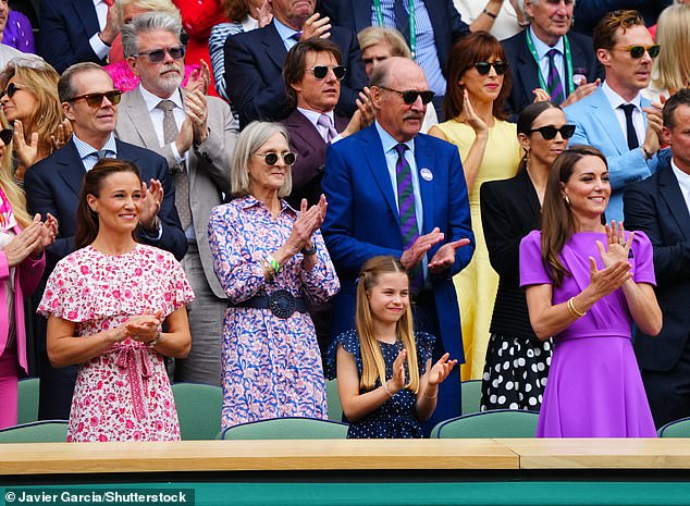 Pippa Middleton, Princess of Wales and Princess Charlotte were pictured in the Royal Box today