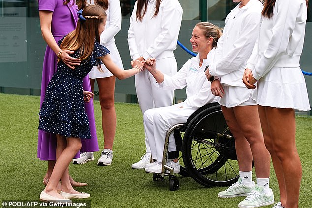 Princess Charlotte gently swore with her little finger with player Lucy Shuker