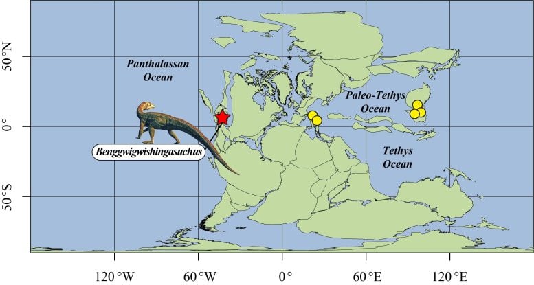 Map of the Middle Triassic Oceans