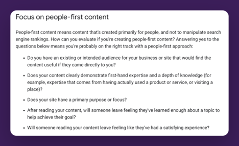 Focus on people-centric content