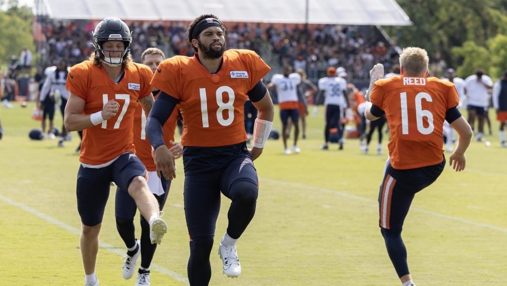 Chicago Bears Training Camp Report: Caleb Williams' 'Energetic' Mentality, Competition at Center, and Tyson Bagent's Insane Workout