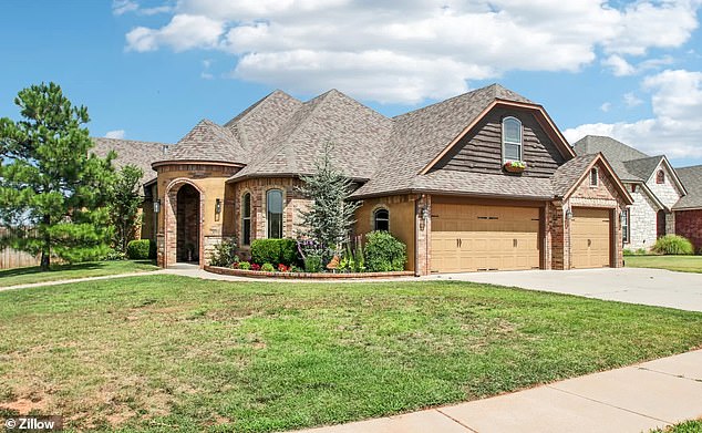 But the construction boom has focused on the high-end of the market, causing prices to soar. Pictured: A 2,585-square-foot, four-bedroom home in Oklahoma City is listed for $375,000