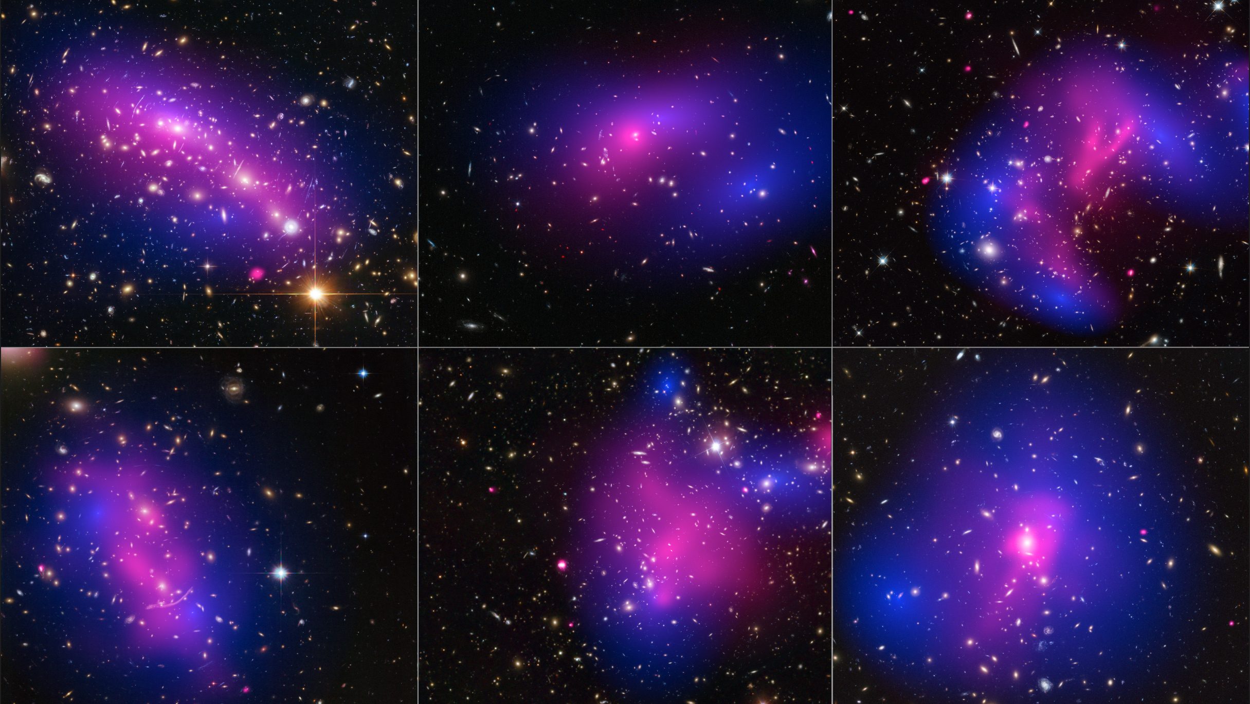 separation normal matter dark matter galaxy clusters