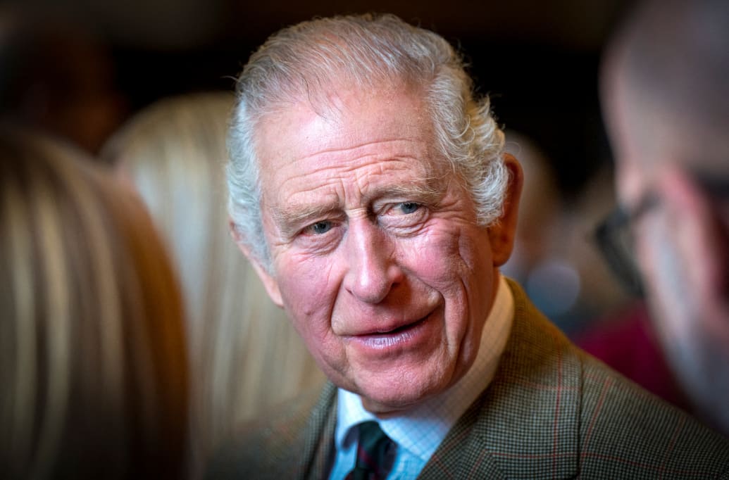 King Charles III visits Aberdeen Town House to meet families who have settled in Aberdeen from Afghanistan, Syria and Ukraine, in Aberdeen, Scotland, Britain, October 17, 2022.