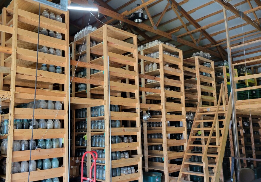 Thousands of jars are now stacked in a newer barn at the University of Illinois Agricultural Research Farm. Some of the samples date back to the 1860s, while most are from the early 20th century.