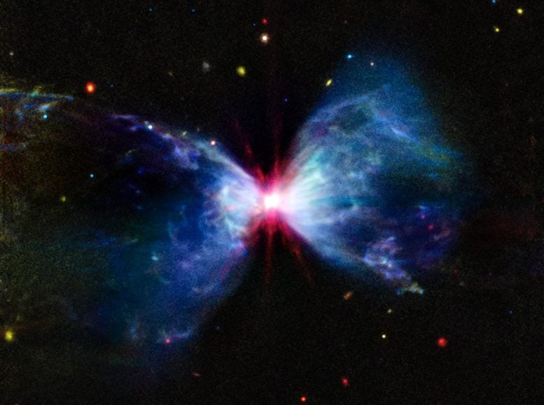 Celestial fireworks around a forming star