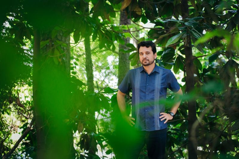 Gonzalo Vazquez-Prokopec, an expert in vector ecology and control in Emory's Department of Environmental Sciences. Photo taken on the Emory campus. Stephen Nowland/Emory University